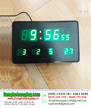 LED JH2158, Đồng hồ LED JH2158 Digital Clock / Đồng hồ Led 4 số lớn hiển thị Giờ-Phút, Ngày-Tuần-Tháng và Nhiệt độ / số LED XANH /B.Hành 03tháng |CÒN HÀNG
